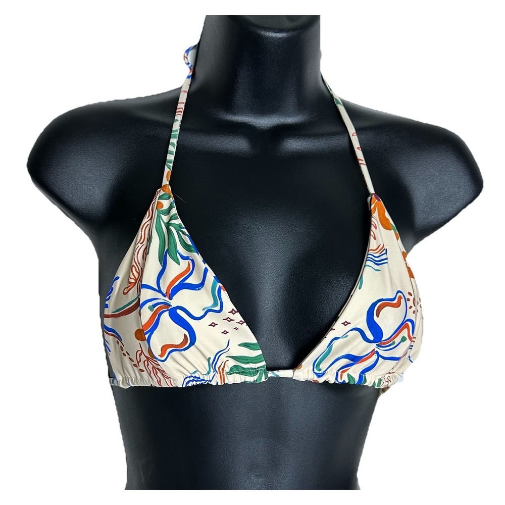 Stone Fox Swim Tropez Triangle String Bikini Top‎  Size Medium NWT
